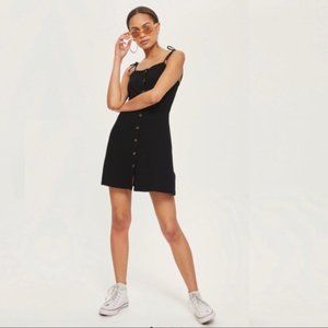 Topshop Button Ribbed Mini Dress